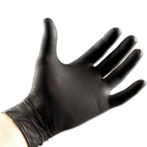 black vinyl gloves