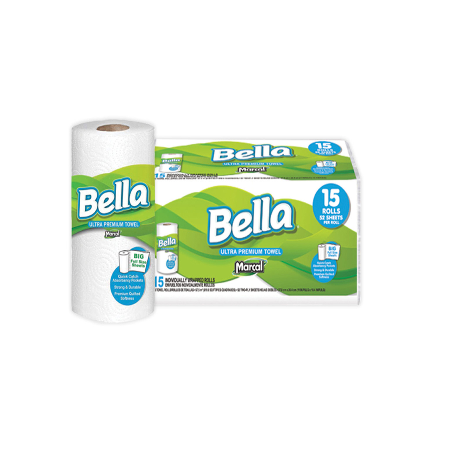 BELLA PREMIUM KITCHEN PAPER TOWELS – 15/52 : MetroBagLLC