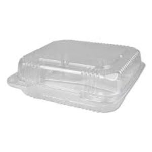 8"x8" Clear Hinged Lid Container - 3-comp